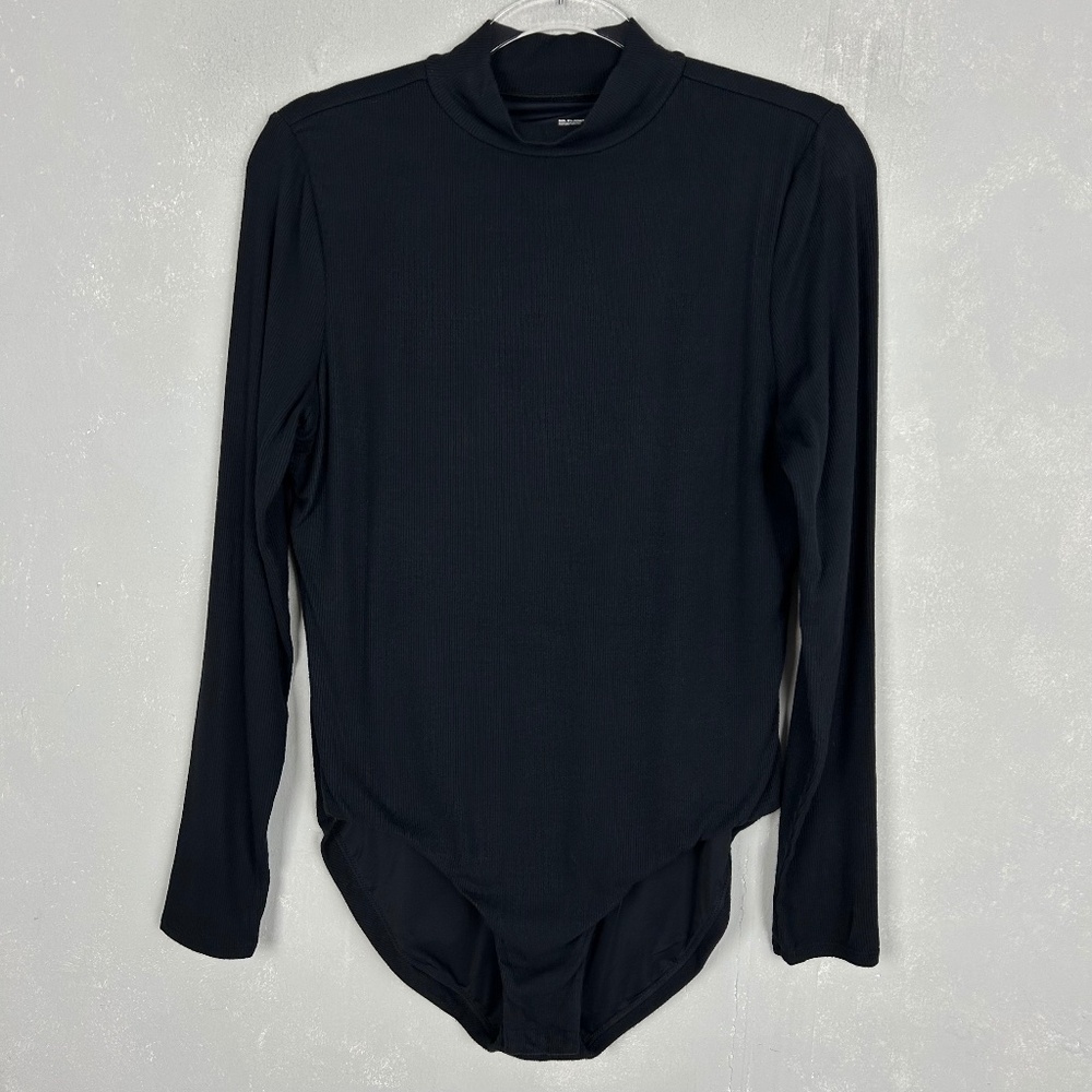 Soma size L mock neck bra bodysuit black long sleeve soft ribbed stretch